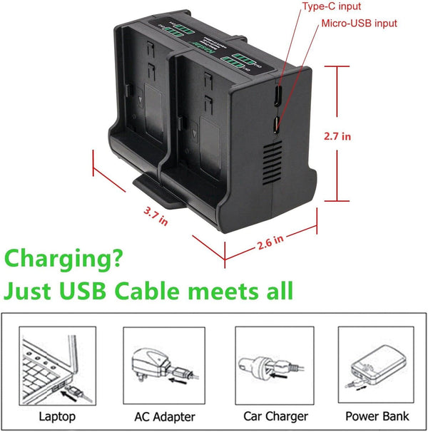 Kastar Quadruple Battery Charger Compatible with Minolta MND20 44 MP / 2.7K Ultra HD Digital Camera, Full HD 1080P Rechargeable Electronic Mini