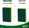 HOMEXCEL Heavy Duty Scrub Sponges Kitchen 10 Count, Extra-Large Sponges for Cleaning Kitchen and Household, Dish Scrubber for Washing Dishes, Pots