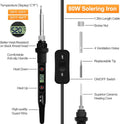 Soldering Iron Kit 80W LCD Adjustable Temperature 180-520? Solder Kit Electronics 13 in 1 Welding Tools with ON/OFF Switch, Solder Wire, Flux, 5