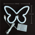JYWJ Butterfly Neon Sign,USB or 3-AA Battery Powered Neon Light,LED Table Decoration,Bedroom Wall Decoration,Birthday Gift,Wedding Supplies