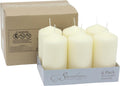 Stonebriar 6 Pack Tall 3 X 6 Inch 65 Hour Long Burning Unscented Ivory Wax Pillar Candles