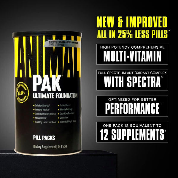 Animal Pak - Convenient Multivitamin for Men & Women Daily All-In-One Vitamin & Supplement Pack - Zinc, Vitamins C, B, D, Amino Acids, and Immune