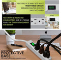 Go Green Power Inc. 2.5Ft 3-Outlet Power Strip - Compact, Durable, Ideal for Travel & Home Use with Right-Angled Plug and Circuit Breaker - GG-13002MS