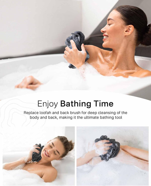 Yiclick 2PCS Exfoliating Washcloth Towel - Exfoliating Body Scrubber Exfoliator, Loofah Sponge Wash Cloth, Korean & Japanse & African Net Sponge
