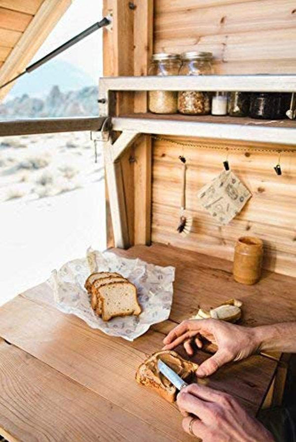 Abeego, the Original Beeswax Food Storage Wrap - Set of Three, 7" 10" and 13" Natural Square Sheets