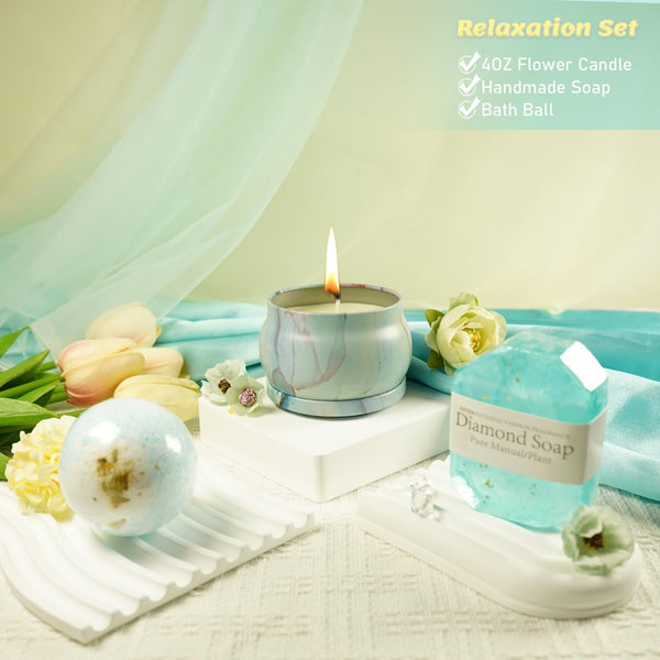Self Care Gifts for Women, Unique Birthday Gifts for Women, Get Well Soon Basket Care Package Relaxing Spa Set with Flannel Blanket 40Oz Tumbler