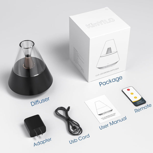 Essential Oil Diffuser, Modern Style Aroma Diffusers with Candle Light Remote Control, USB Powered 150Ml Ultrasonic Cool Mist Aromatherapy for