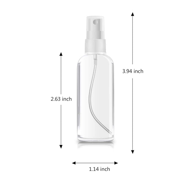 4 Pack Spray Bottles 1Oz Clear Plastic Empty Refillable Mini Spritzer for Travel, Cleaning, Gardening, Skin Care Atomizer for Essential Oils, Perfume