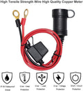 SPARKING 3FT Car Female Cigarette Lighter Plug Socket to Eyelet Terminals 12V Extension Cable with 10A Fuse (3FT)
