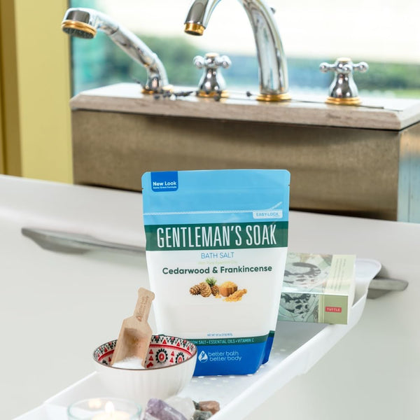Gentleman'S Bath Salt 32 Ounces Epsom Salt with Natural Cedarwood, Frankincense, Eucalyptus and Peppermint Essential Oils plus Vitamin C in BPA