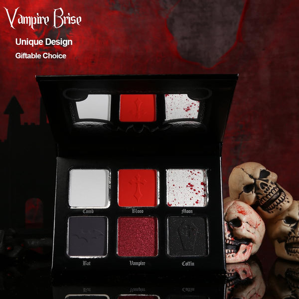 Afflano Red Black Eyeshadow Goth Makeup Palette, Vampire Blood Red Halloween Makeup Palette, Burgundy Dark Smokey Eye Shadow Palette Pigmented,