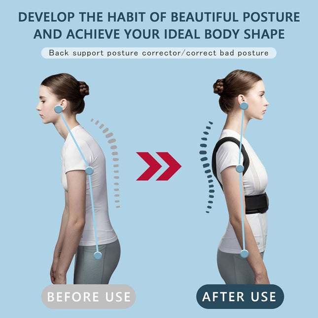 Back Brace Posture Corrector, Adjustable Posture Back Brace, Men/Women Back Posture Corrector, Upper and Lower Back Pain