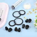 2 Sets Stethoscope Replacement Parts Adult and Pediatric Replacement Diaphragm and Silicone Stethoscope Ear Tips Accessories(Black)