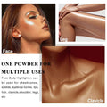 Glitter Powder Highlighter Makeup, Body Brightens the Natural Three-Dimensional Face Blusher Patting Powder Highlighter. (01# White Moonbeam)