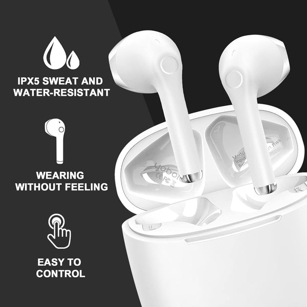 Yobola Wireless Earbuds, Bluetooh Earbuds, Deep Bass Light Weight Mini Wireless Headphones for Running/Fitness, 25Hrs Playtime, Built-In