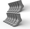 Grippy Socks | Gray One Size Fits Most Non Skid Socks | 6 Pairs of Anti-Slip Socks