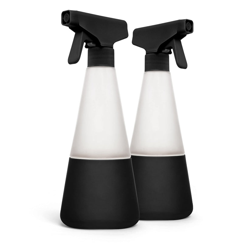 Cleancult Glass Spray Bottles (16Oz, 2 Pack) - Refillable All Purpose Cleaning Spray Bottle - Bpa-Free Plastic Nozzle & Non Slip Silicone Sleeve -