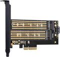 Dual M.2 PCIE Adapter for SATA or PCIE Nvme SSD with Advanced Heat Sink Solution,M.2 SSD NVME (M Key) and SATA (B Key) 22110 2280 2260 2242 2230