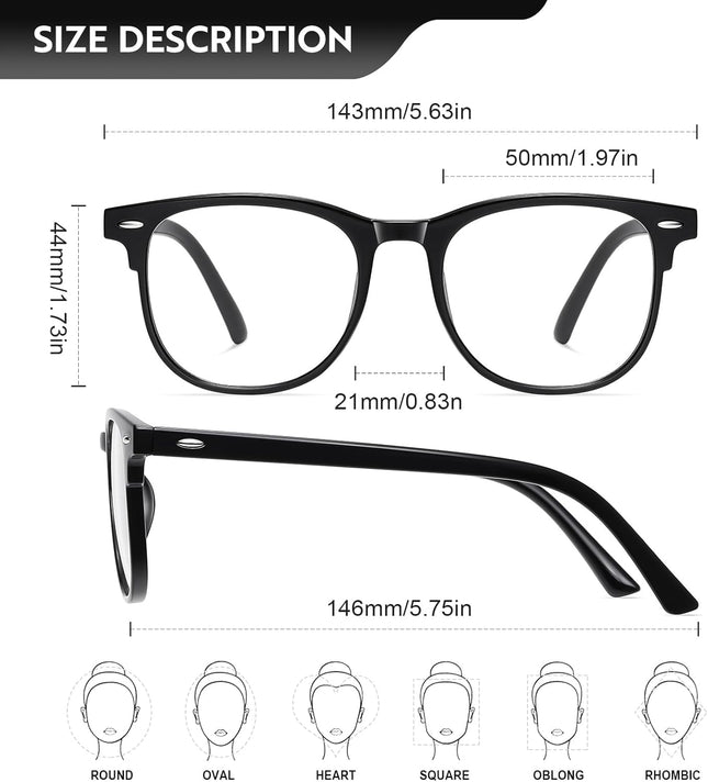 Okany Blue Light Blocking Glasses for Women Men Woman Black Computer Screen Filter Gaming Glasses Womens Mens 99.9% Blue