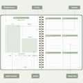 Undated Weekly Planner, Weekly to Do List Notebook with Goal, Organizer & Habit Tracker, A5 Daily Planner with Spiral Binding, Ideal for Office
