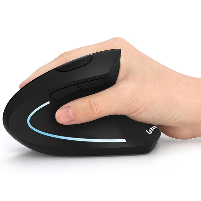 Lekvey Ergonomic Mouse, Vertical Wireless Mouse - Rechargeable 2.4Ghz Optical Vertical Mice : 3 Adjustable DPI 800/1200/