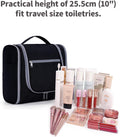 Hanging Toiletry Bag for Women Travel Makeup Bag Organizer Toiletries Bag for Cosmetics Essentials Accessories (Large, Black)
