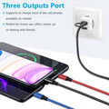 Puxnoin Multi Charging Cable 5 in 1, 2Pack 4FT USB C Multi Charger Cable Universal Multiple Charging Cord with USB C/Micro USB Connectors for Most