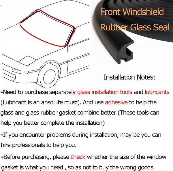 Windshield Gasket, Glass Rubber Seal for Car Windshield Small, Truck and Van,13 Feet (4 Meter)