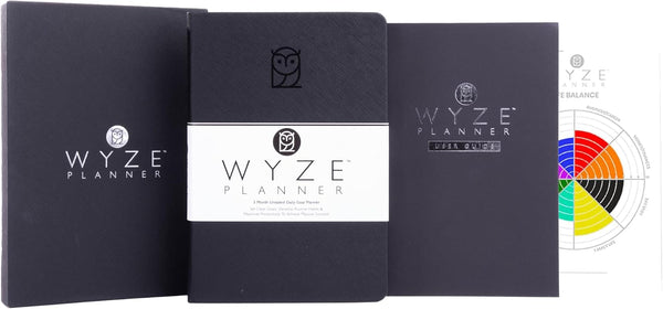 Undated Daily Planner, 3 Months, Full Page per Day & Hourly Schedule. A5, Hardcover. Goal Setting, Monthly, Weekly & Daily Pages, Habit Tracker &