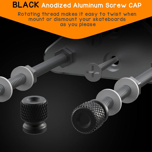 6 Packs Skateboard Wall Mount Aluminum Skateboard Hanger with Two Screw Holes for Display Skateboard Deck Storage Horizontal and Floats Vertically