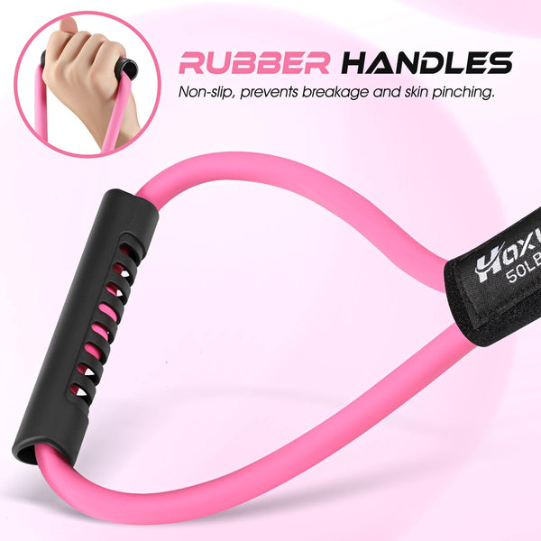 Figure 8 Resistance Band, Exercise Bands for Back, 8 Shaped Resistance Bands for Arms, Shoulder, Leg Stretching, Physical Therapy, Yoga, Pilates,
