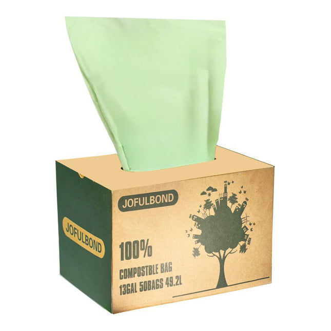 13 Gallon Trash Bags Biodegradable Compost Recycling Trash Bags, Compostable For Kitchen, 100 Count, 1.2 Mils,60 Liter, 