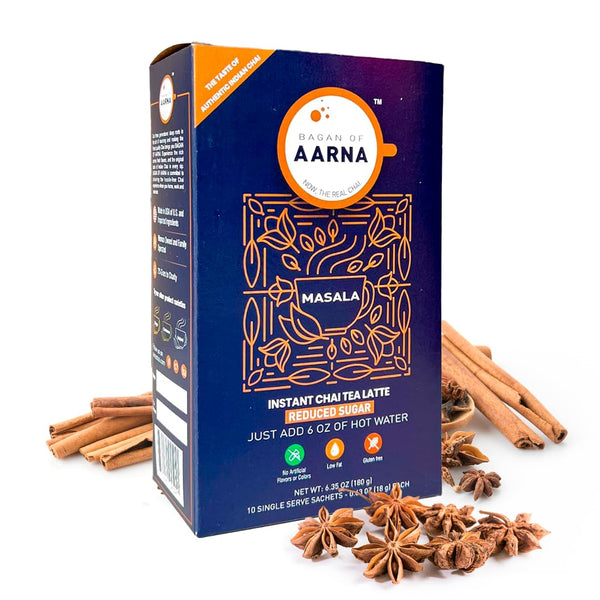 Bagan of Aarna Instant Masala Chai, Tea Powder Mix, Spiced Tea, All Natural Chai Tea, Authentic Chai Mix, Masala Spiced Chai Powder with Natural