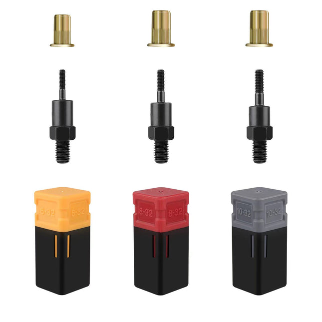 Rivet Nut Mandrels Set, Including 6-32 8-32 10-32 and 30 Rivnuts, Rivnut Tool Replacement Tips, Expanded Mandrels Kit fo