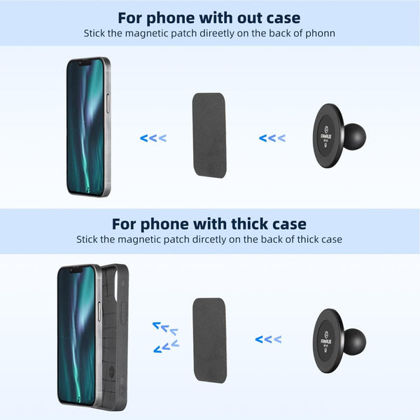 FANAUE Cell Phone Holder Base with 1" Ball Head Magnetic Car Phone Mount Stand Compatible with RAM Mount B Size 1 Inch, Can Be Mounted on Car