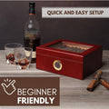 Premium Cigar Humidor for 25-50 Cigars - Elegant Humidor Humidor with Hygrometer and Humidifier - Cedar Lined Cigar Box for Optimal Humidity