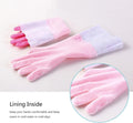 2 PAIRS Household Gloves Latex Free Cleaning Gloves with Soft Lining Long Cuff Waterproof