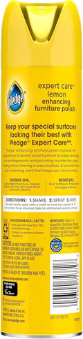 Pledge Enhancing Polish, Furniture & Wood Spray, Lemon Scent, 9.7oz (Pack of 3) 9.7 Ounce (Pack of 3)