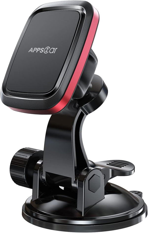 Apps2Car Magnetic Car Phone Mount with Adjustable Arm & 6 Strong Magnets Universal Dashboard Windshield Cell Phone Holder Compatible with All