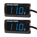 2Pcs DC 12V Car Digital Voltmeter Gauge LED Display DC 5-28V Voltage Mete Waterproof Voltage Display Voltmeter Gauge Meter Power Energy LED Volt