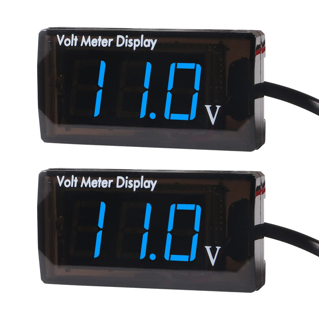 2Pcs DC 12V Car Digital Voltmeter Gauge LED Display DC 5-28V Voltage Mete Waterproof Voltage Display Voltmeter Gauge Met
