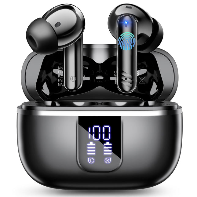 Wireless Earbuds, Bluetooth 5.4 Headphones in Ear Bass Stereo, Ear Buds with 4 ENC Noise Cancelling Mic, 38H Playtime wi