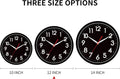 AKCISOT Wall Clock Modern Black Silent Non Ticking Wall Clocks Battery Operated 12 Inch, Small Analog Classic Clock Decorative for Bedroom,