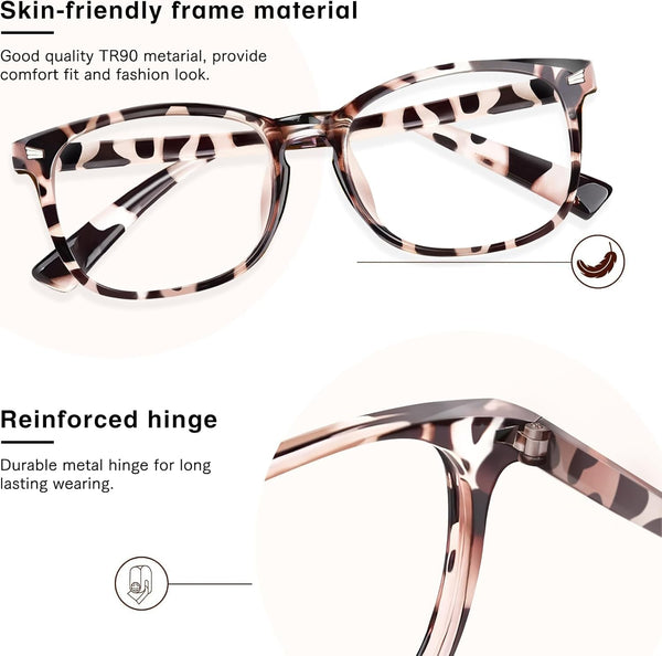 Blue Light Glasses for Woman Men | 99% Blue Light Blocking Glasses | Computer Glassess | Night Driving | Gaming | TV Phone Screen Reader Square