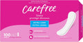 Carefree Panty Liners for Women, Extra Long, Unwrapped, Unscented, 100Ct |Pantiliners, Carefree Liners, Daily Liners for Women, Light Periods and