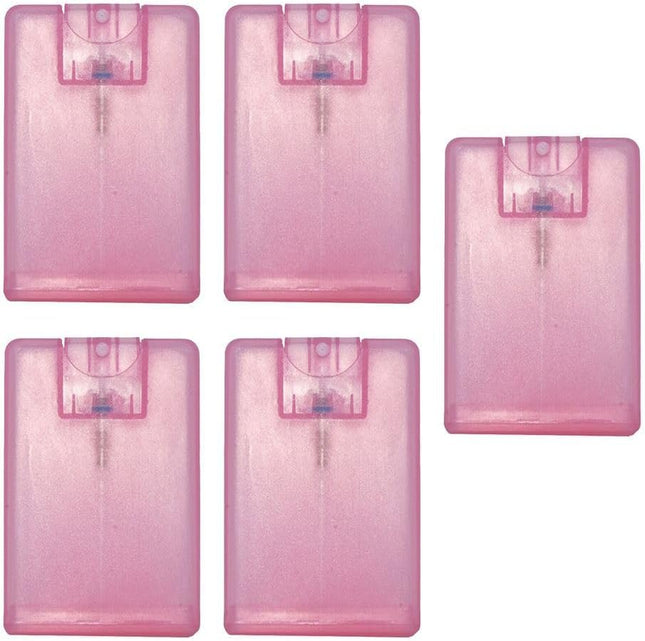 5Pcs Pink 20Ml/ 0.67Oz Card Type Spray Bottles Refillable Perfume Atomizer Container Portable Fine Mist Spray Bottle Tra