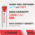BEVIGOR AAA Lithium Batteries 16Pack, Triple a Lithium Batteries, 1.5V 1200Mah Longer Lasting AAA Batteries for Flashlight, Toys, Remote Control