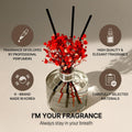 COCODOR Flower Reed Diffuser Set / 6.7Oz / White Jasmine/Scent Diffuser with Sticks Home Fragrance Reed Diffuser for Bathroom Shelf Decor