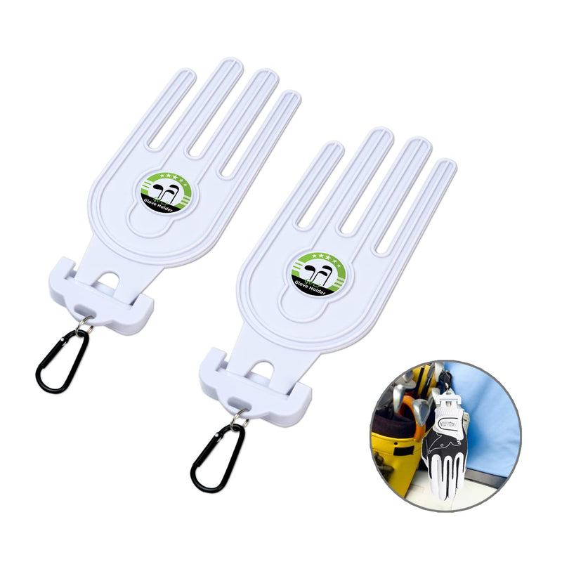 Golf Glove Holder Stretcher, 2PCS Durable Glove Support Frame Dryer Shaper Tool Accessories for Sports Gloves Maintenance, White, One Size