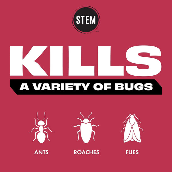 STEM Kills Ants, Roaches and Flies: Plant-Based Active Ingredient Bug Spray, Botanical Insecticide for Indoor and Outdoor Use; 12 Fl Oz (Pack of 1)